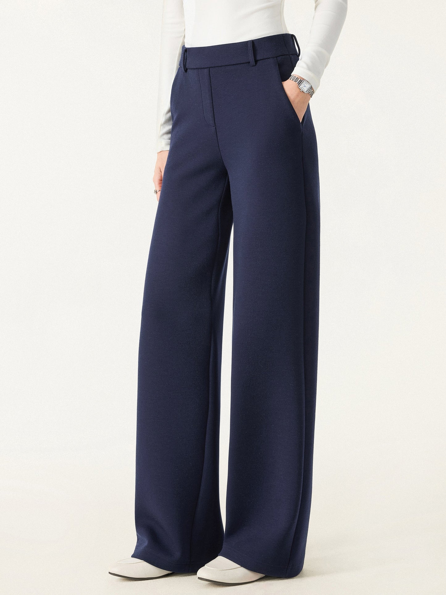 Jero ™ | 2Pcs Set Belted Shawl Collar Robe Jacket & Mid Rise Straight Pants with Pockets