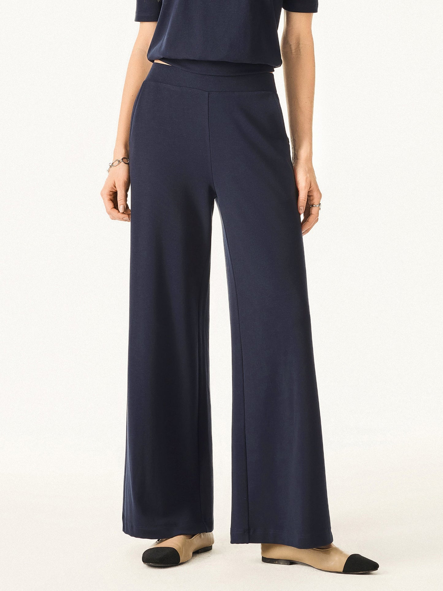 Jero™ | Wool Wide Leg Pull-on Pants with Pockets
