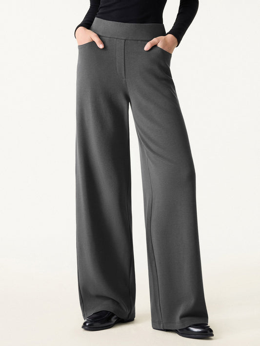 Jero™ | Waistband Wide Leg Pull-on Pants with Pockets