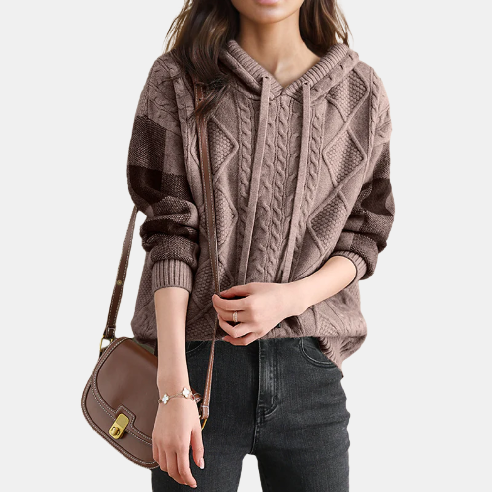 Babs | Cable Knit Hoodie Sweater