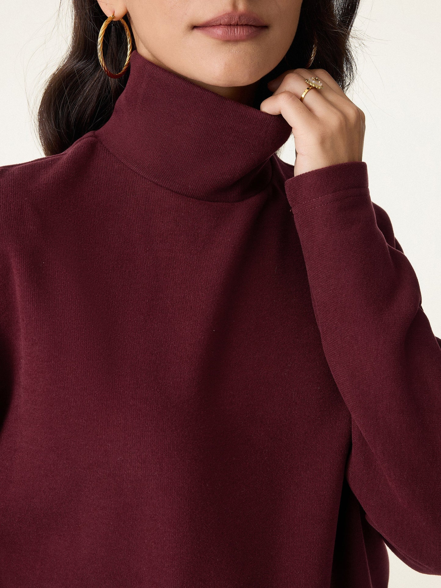 Jero ™ | 2Pcs Set Mockneck Batwing Sleeve & Midi Pull-on A-Line Skirt with Pockets