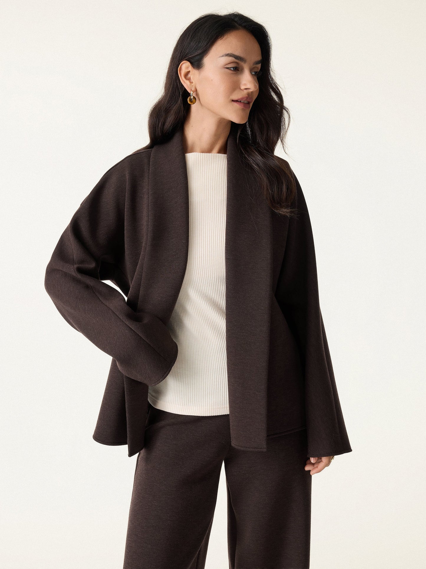 Jero ™ | 2Pcs Set Shawl Belted Outerwear & Pull-on Pants