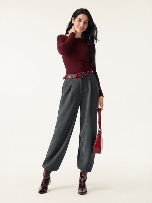 Jero™ | Cozy Warm High Rise Tapered Utility Pants with Pockets