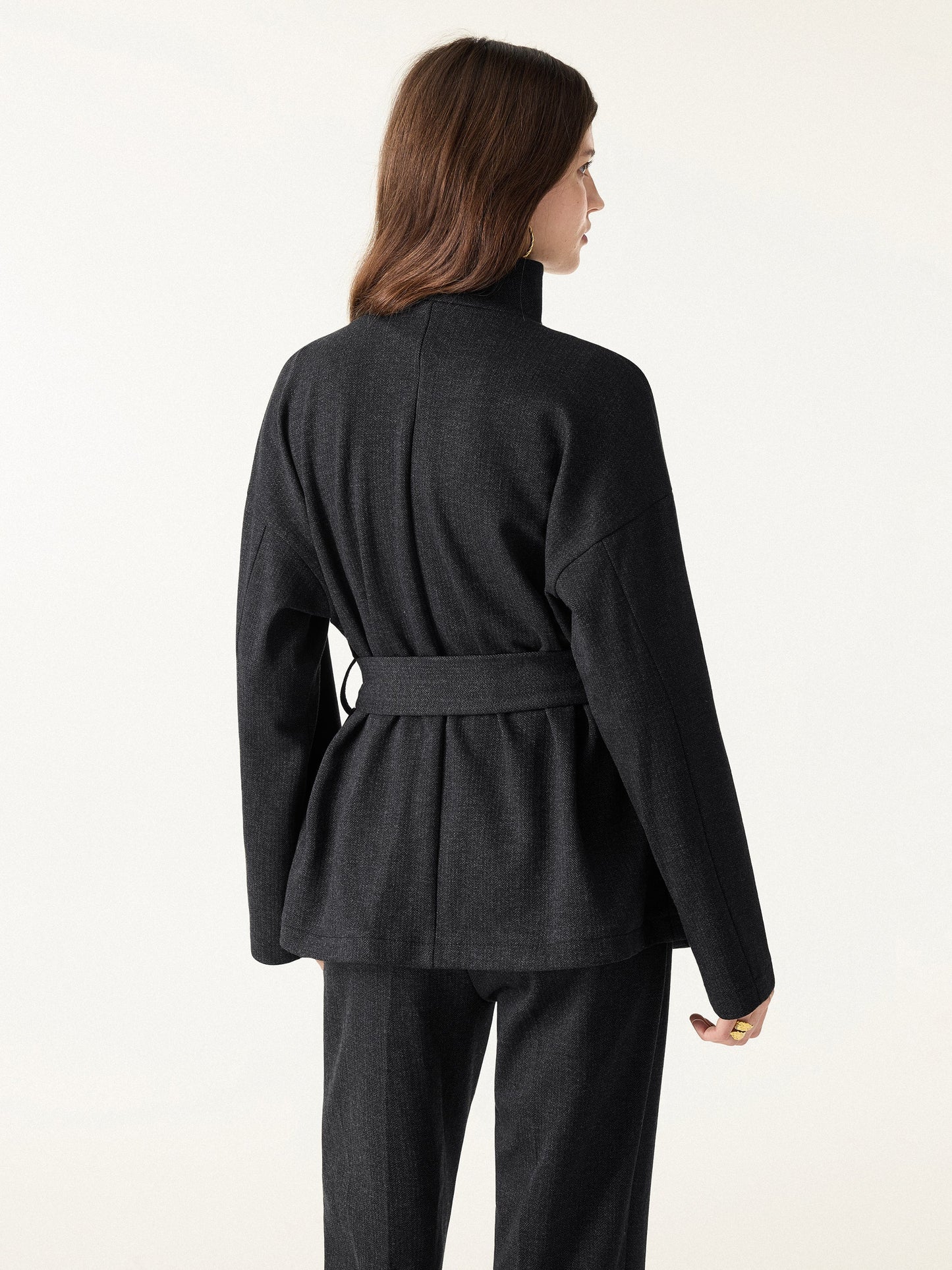 Jero ™ | 2Pcs Set Regular Tapered Trousers & Retro Belted Jacket