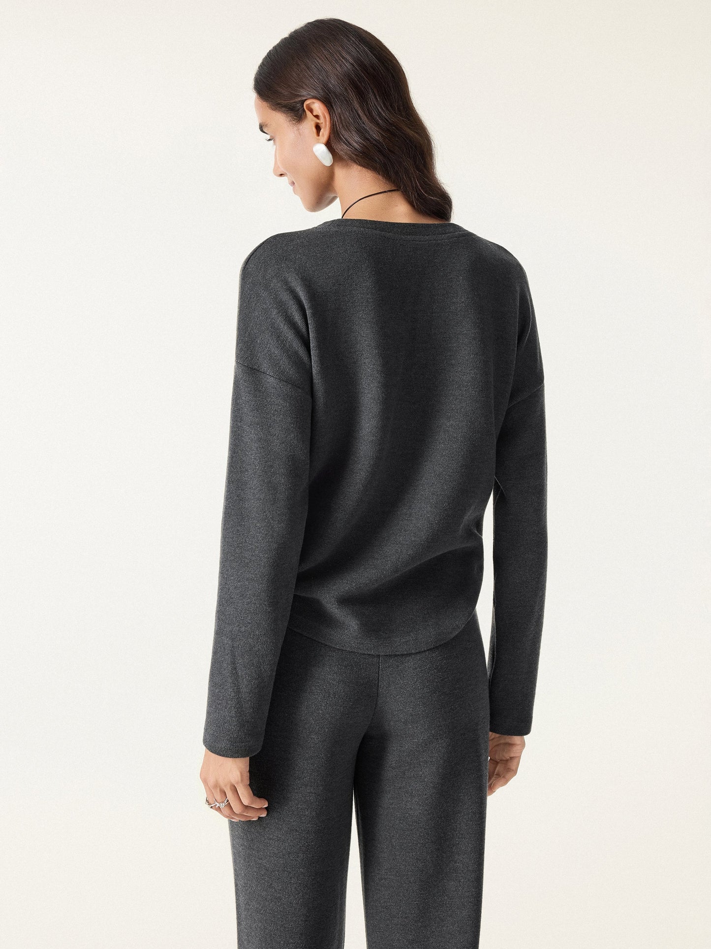 Jero ™ | 2Pcs Set Long Sleeve Top & Mid Rise Straight Leg Pants