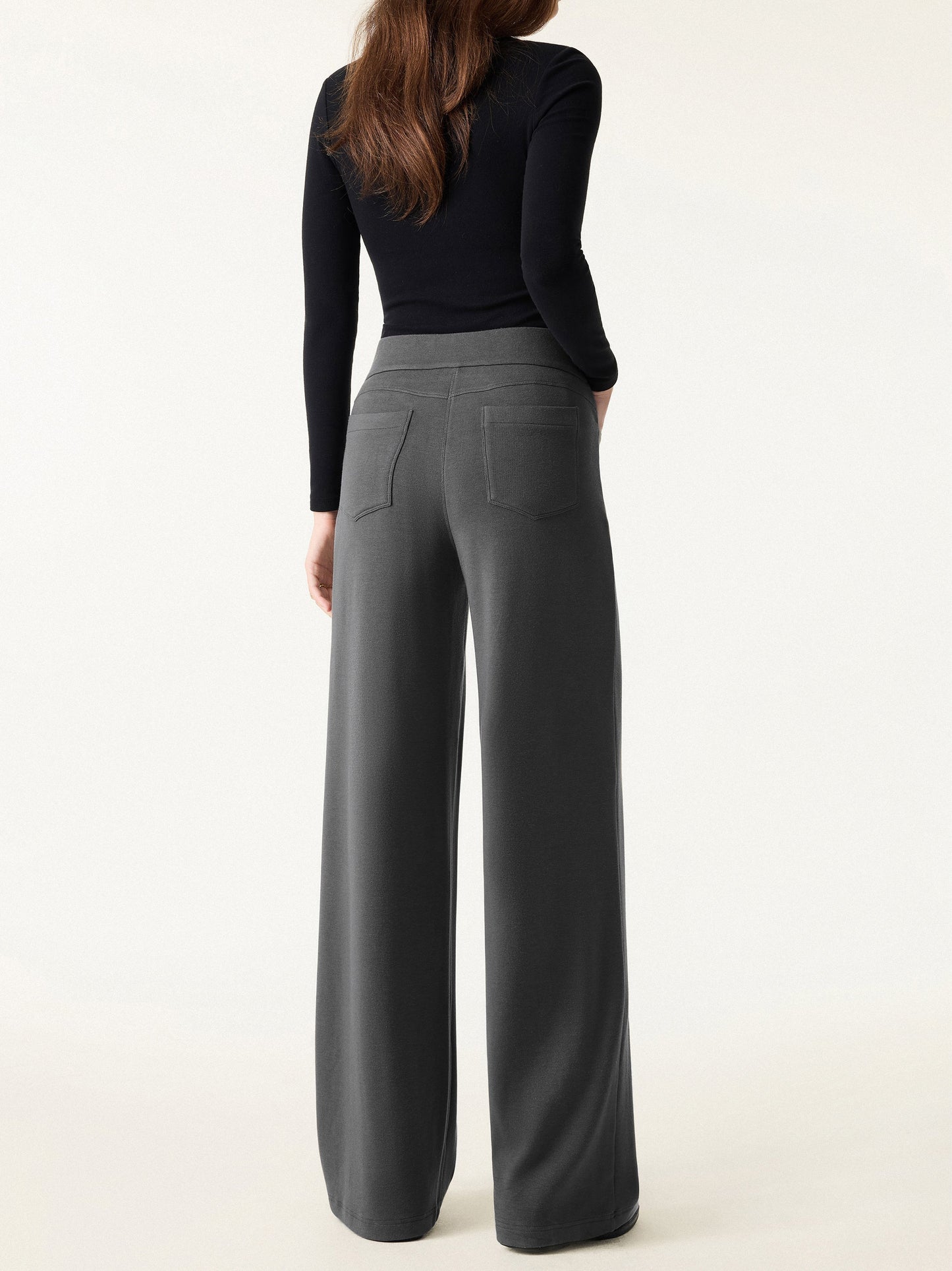 Jero™ | Waistband Wide Leg Pull-on Pants with Pockets