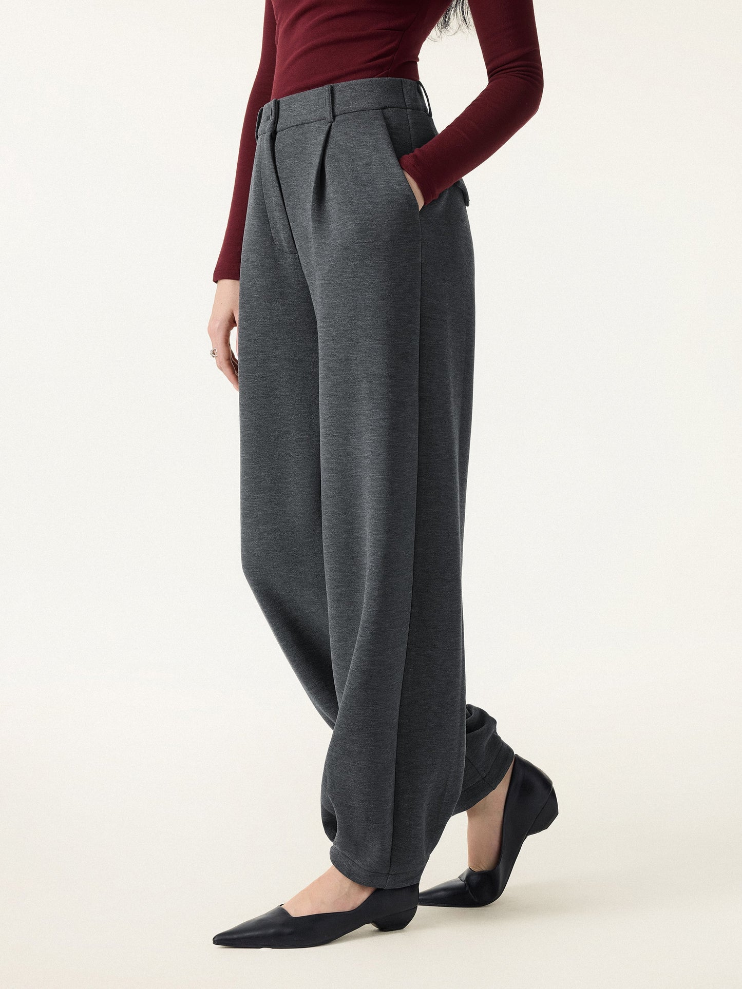 Jero™ | Cozy Warm High Rise Tapered Utility Pants with Pockets