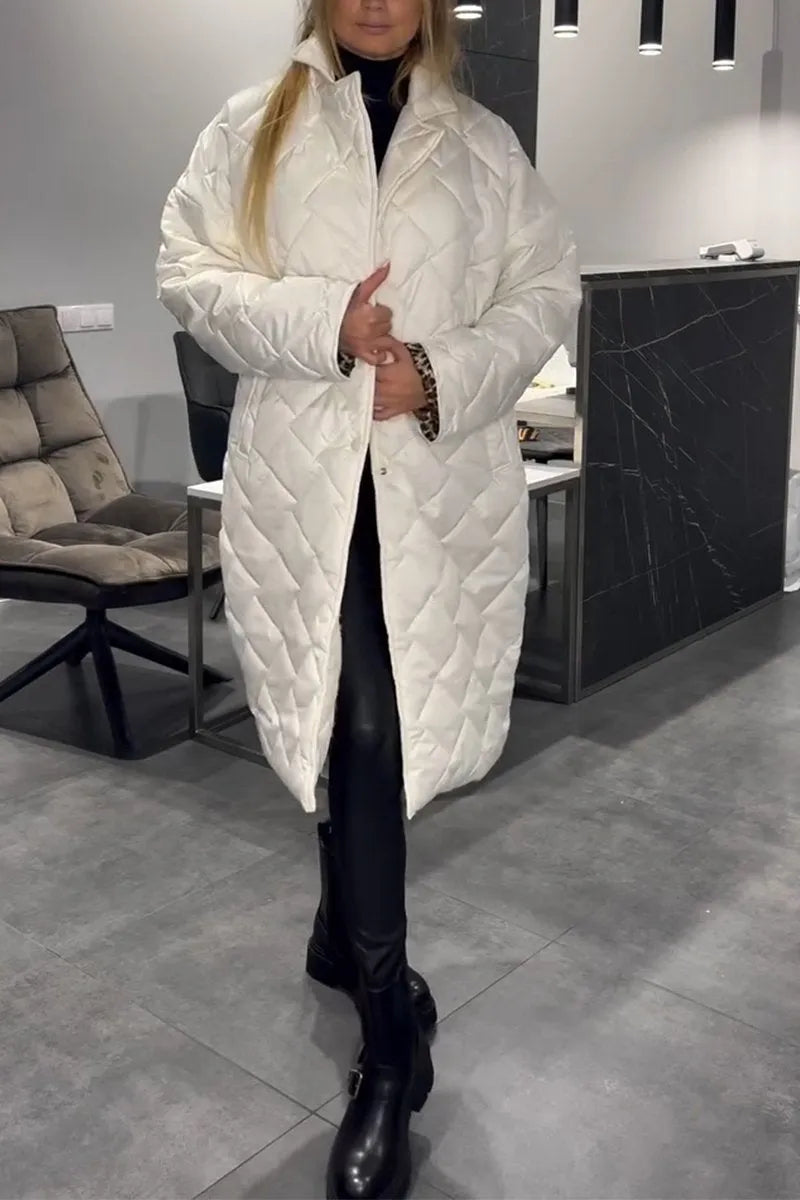 Dimphy | Reversible Quilted Coat with Leopard Print Lining